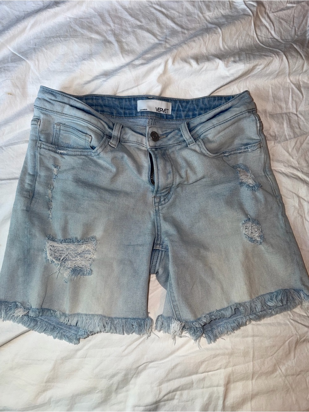 VERVET Distressed Light Wash Stretch Denim Jeans Size Medium M